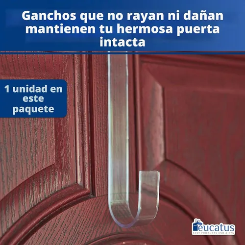 Vista 3 de Gancho de corona que no se raya, 100 % transparente, de 12 pulgadas. Ganchos de corona de Navidad para decoraciones de otoño, Halloween