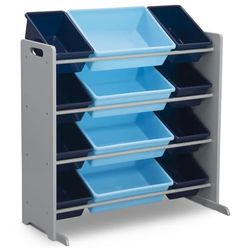 Vista 2 de Delta Children Organizador de almacenamiento de juguetes para niños con 12 contenedores de plástico, certificado Greenguard Gold, juego de mesa
