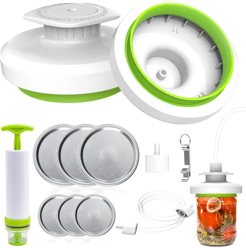 Vista 11 de Kit de sellador al vacío para frascos, sellador al vacío para frascos, sellador de enlatado y accesorio de manguera de tarro Mason con bomba