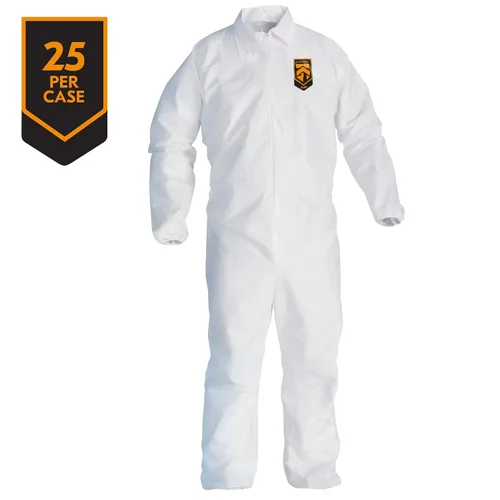 Vista 2 de Cobertor A40 con cierre zipper, desechable, con puños elásticos, blanco, caja de 25 unidades, Blanco, 25