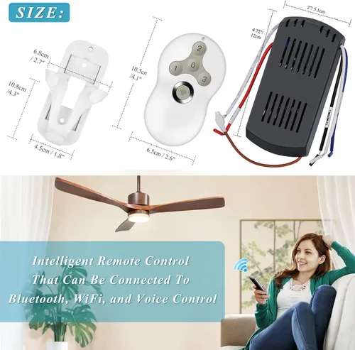 Vista 7 de Universal Hunter - Kit de control remoto para ventilador de techo, kit de control Wi-Fi inteligente Works for Hunter Harbor Breeze Hampton Bay