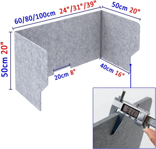 Vista 2 de LIGUOYI Divisores de escritorio para cubículos, panel de escritorio, independiente, divisor de oficina con amortiguación de sonido, panel