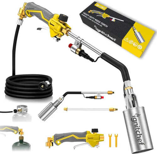 Vista 9 de Propane Torch Weed Burner with Hose, One-Touch Max Fire for Weeds Green