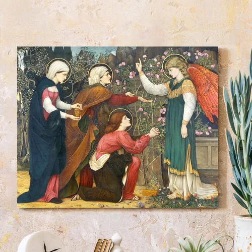 Vista 19 de Anunciación de Leonardo da Vinci Reproducciones de arte clásico, impresiones en lienzo giclée para decoración del hogar, 16 x 30 pulgadas