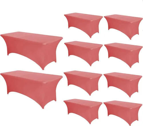 Vista 38 de PTC21B - Juego de 6 manteles elásticos de 6 pies, color negro, rectangular, ajustable, lavable, de elastano, para fiestas, bodas, cócteles