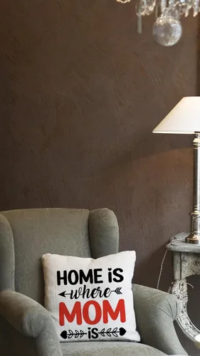 Vista 7 de Funda de cojín con texto en inglés «Home is Wherever Mom is Decoration», regalo de cumpleaños para mamá, algodón, 18 x 18 pulgadas (solo funda)