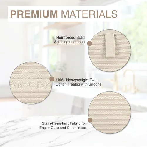 Vista 7 de All-Clad Soporte para ollas y almohadilla caliente: resistente al calor hasta 500 grados, 100% algodón, almohadilla caliente de 10 x 6.25 pulgadas