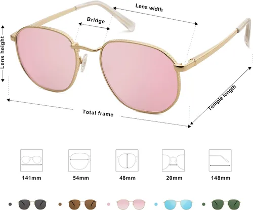Vista 6 de SOJOS Gafas de sol cuadradas para hombres y mujeres, estilo clásico y retro