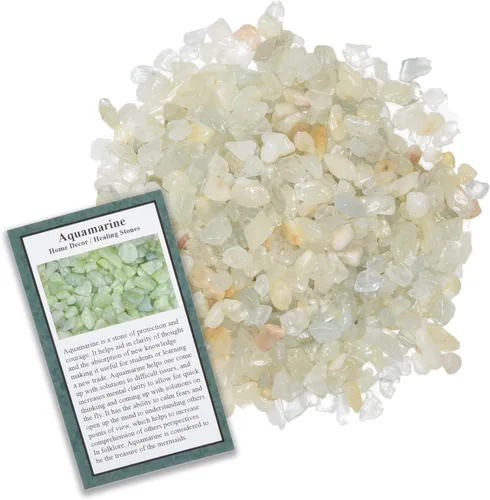 Vista 7 de Fantasia Materiales: 1 lb piedras con chip de Amazonita con tarjeta de identificación de Brasil