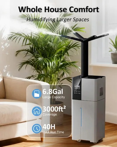 Vista 2 de Humidificador Lacidoll para Habitación Grande, Humidificadores de 26L/6.8Gal para Toda la Casa para Dormitorio Hogar 3000 pies cuadrados, 1800ml/H