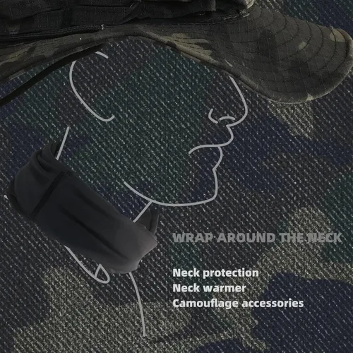 Vista 2 de Polaina de cuello de camuflaje, bufanda de esquí para hombres y mujeres, protección UV, resistente al viento, para pesca, caza, ciclismo