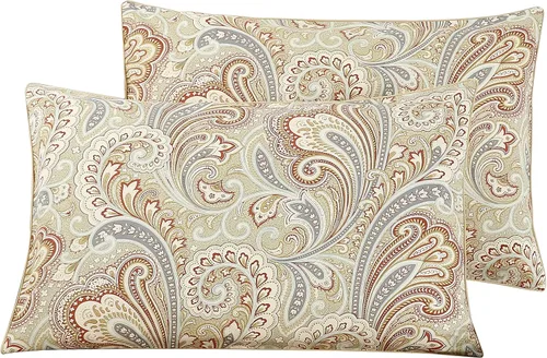 Vista 35 de WINLIFE Juego de 2 fundas de almohada de algodón 100%, tamaño estándar, de fibras largas, 20×26 pulgadas, fundas de almohada frescas, transpirables