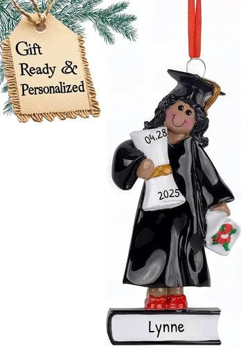 Vista 7 de Adornos de graduación personalizados para la clase de 2025, adornos de árbol personalizados para 2025, regalos de graduación personalizados