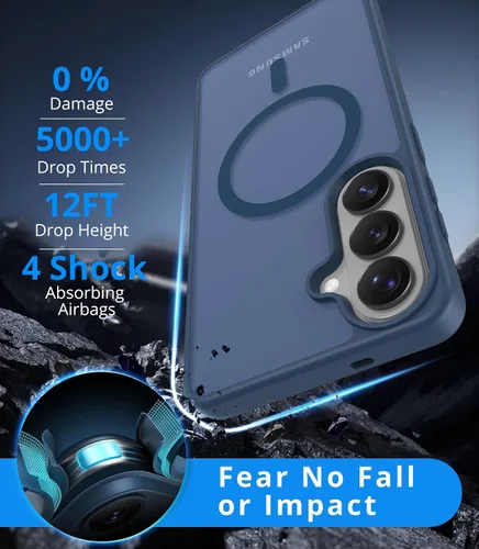 Vista 3 de Vansdon Funda para Samsung Galaxy S24 Plus, S25 Plus, S26 Plus, azul marino