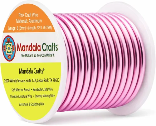 Vista 301 de Mandala Crafts - Alambre de aluminio anodizado de calibre 22 para hacer joyas - 137.2 m de alambre flexible surtido y coloreado - Doble para bonsái