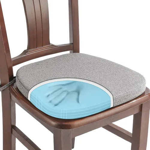 Vista 35 de SINOSSO 1 paquete de cojines de espuma viscoelástica para silla de comedor, tela tejida amigable de 16 pulgadas en forma de U, cómoda almohadilla