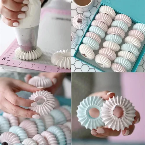 Vista 6 de RoseFlower Juego de 4 puntas de tubería grandes – Kit de boquillas grandes de acero inoxidable para pastelería, cupcakes, pasteles, galletas