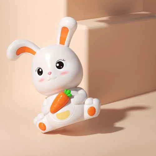Vista 5 de Totority Banco de monedas de plástico para niños y niñas, adorable forma de conejo, para regalo de cumpleaños