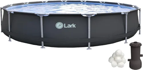 Vista 9 de Lark - Piscina infantil enmarcada de 8 x 20 pulgadas con toldo resistente a los rayos UV, rociador ajustable, enmarcada, cubierta de sombra, fácil