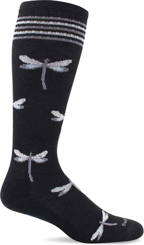 Vista 5 de Sockwell Calcetines de compresión graduados moderados de libélula para mujer Piedra azul con brillo