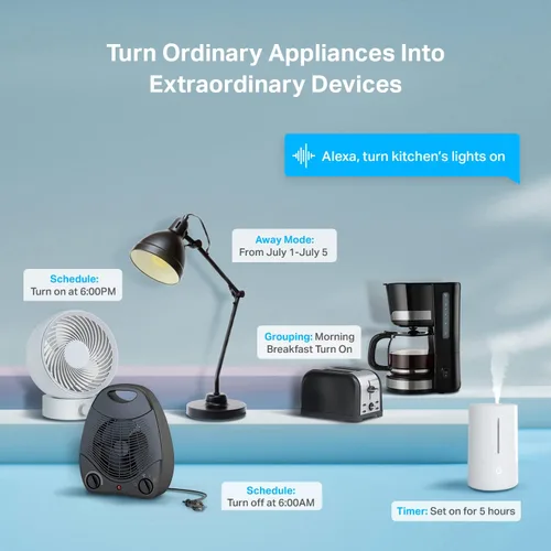 Vista 4 de Kasa Smart Plug Ultra Mini 15A, toma Wi-Fi para el hogar inteligente compatible con Alexa, Google Home e IFTTT, no requiere concentrador