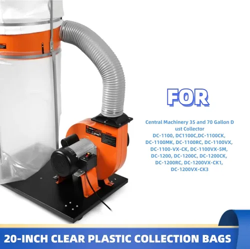 Vista 2 de Bolsa de repuesto para colector de polvo mejorada y resistente bolsa de recolección de polvo transparente para recolección de polvo DC-1100VX
