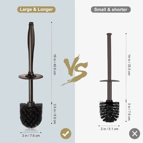 Vista 7 de Juego de Portaescobillas para Inodoro: Cepillo Limpiador de Inodoro de Limpieza Profunda para Bordes con Soporte para Baño Rv - Accesorios B-bronce