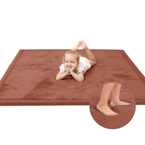 Vista 44 de Huloo Sleep - Tapete de juego para la habitación de bebés y niños pequeños, anticaídas, de espuma elástica de 1.3" de grosor, 28" x 72", terciopelo