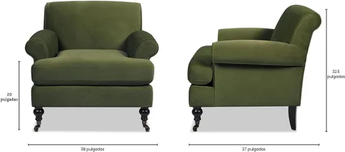Vista 3 de Jennifer Taylor Home Alana Lawson - Silla de Acento Grande y Cómoda para Sala de Estar Verde oliva