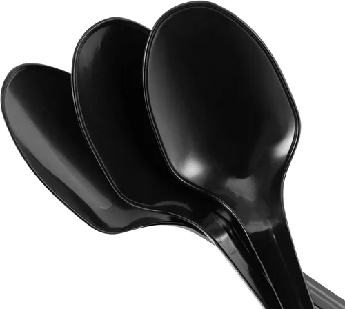 Vista 3 de JEUIHAU 400 cucharas de plástico de 8 pulgadas envueltas individualmente, cucharas desechables para refrescos y helados con asas largas, cucharas