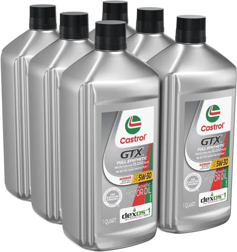 Vista 9 de Castrol Aceite de motor sintético completo GTX 5W-30, 1 cuarto de galón, paquete de 6