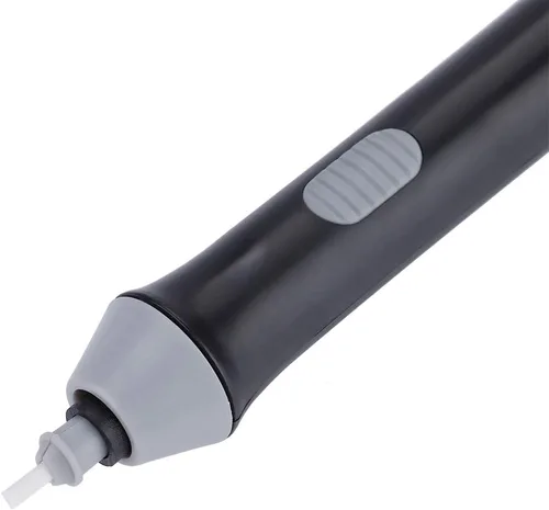 Vista 4 de Kit de borrador de lápiz eléctrico, borrador automático a pilas con 20 recambios, negro, para dibujar y dibujar