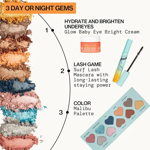 Vista 12 de Pacifica Paleta de sombras de ojos – Sombra de ojos mineral Malibu, tonos neutros mezclables con mate aterciopelado, brillante y metálico, infusión