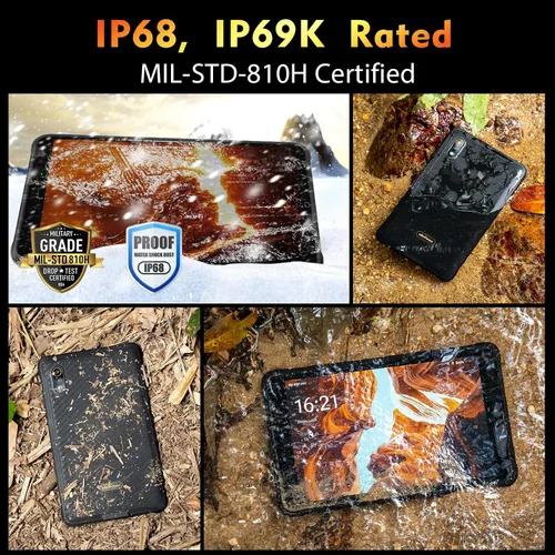 Vista 4 de Ulefone Armor Pad Pro Rugged Tablet, Octa Core 16 GB + 128 GB, 48 MP + 32 MP, 7650 mAh, tableta impermeable IP69K de 8 pulgadas, Android 13