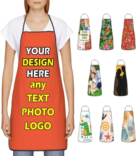 Vista 8 de Delantales impermeables personalizados para diseñar tu propia foto logotipo texto para cocinar hornear 28.3 x 20.4 pulgadas