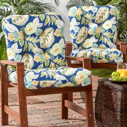 Vista 109 de Greendale Home Fashions Juego de 2 cojines de asiento y respaldo para exteriores, diseño Adobe Stripe 2
