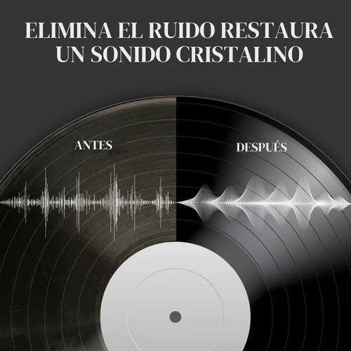 Vista 3 de Kit de limpieza de discos de vinilo - Kit completo de limpieza de discos de vinilo 5-en-1 incluye cepillo de discos de terciopelo suave, líquido