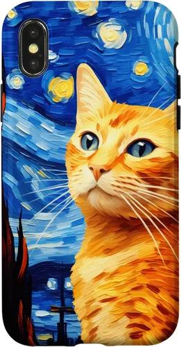 Vista 5 de Orange Tabby Cat Starry Night Vincent Van Gogh - Carcasa para iPhone 17