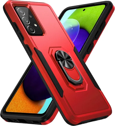 Vista 9 de Funda para Samsung Galaxy A52 5G Galaxy A52 4G con anillo de soporte, resistente protección de grado militar a prueba de golpes para Galaxy A52 5G