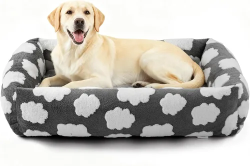 Vista 11 de JOEJOY Cama para Perro de Tamaño Mediano, Cama para Mascotas Ortopédica Lavable de Forro Polar de Pana Suave Premium con Funda de Cremallera