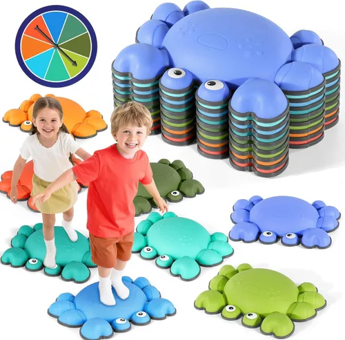 Vista 9 de TOPNEW Piedras de paso para niños, piedras de equilibrio antideslizantes para promover las habilidades de coordinación de los niños, carreras