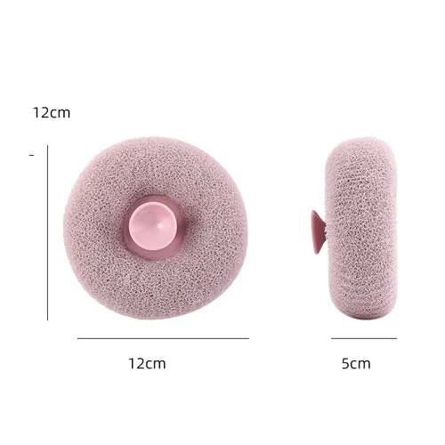Vista 7 de 3 piezas de bonito artefacto exfoliante con ventosa, bola de baño de masaje, bolas de esponja de ducha, cepillo de limpieza de nailon, limpiador