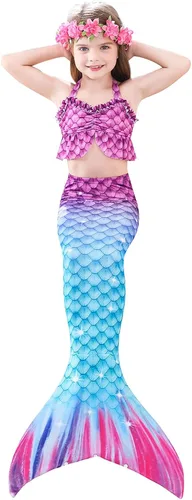 Vista 3 de Traje de baño de cola de sirena para niñas