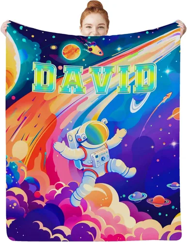 Vista 30 de Artsadd Mantas personalizadas con nombre para bebés niños y niñas, mantas de bebé personalizadas con nombre, manta personalizada para niños