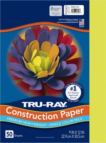 Vista 9 de Tru-Ray Papel de construcción, 50% reciclado, 9 x 12 pulgadas, lima brillante, paquete de 250