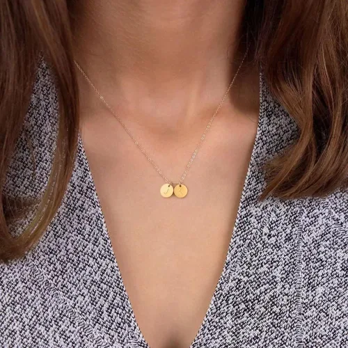 Vista 2 de EXEINCITE Two Initial Necklaces for Women Girls, 14K Gold Plated Dainty You and HerHis Initial Necklace Jewelry Personalized Gifts for Women Teen