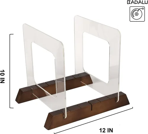 Vista 4 de BADALU Soporte de almacenamiento de discos de vinilo extraíble con diseño de ranura profunda antideslizante, almacena y sostiene hasta 60 álbumes