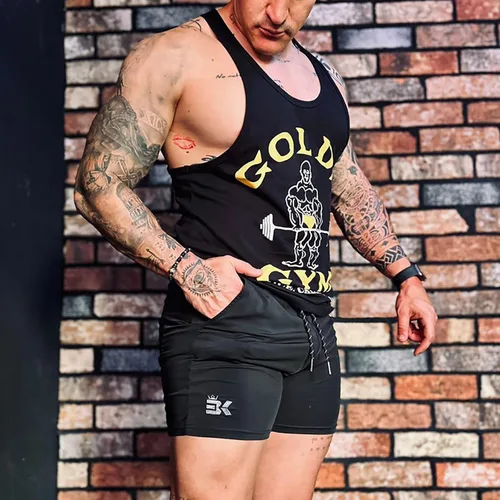 Vista 2 de BROKIG Pantalones cortos de gimnasio ligeros para hombre, pantalones cortos de entrenamiento atlético para hombre con bolsillos para culturismo