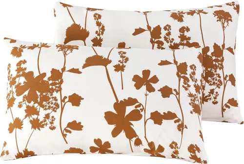 Vista 14 de SUSYBAO Juego de 2 fundas de almohada de tamaño Queen, 100% algodón, estampado floral, estampado de cachemira, color azul aguamarina, con cierre