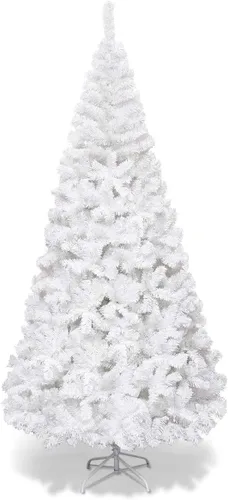 Vista 22 de Goplus Árbol de Navidad negro sin luz de 6 pies, árbol de Halloween artificial con 1036 puntas de rama, soporte de metal, árbol completo de Navidad
